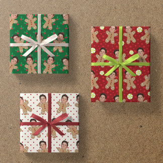 Feuille De Papier Cadeau Photo sur mesure Pain d'épices Hommes imprimés de 