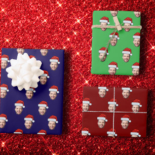Feuille De Papier Cadeau Photo sur mesure Santa Hat Cadeau de Noël