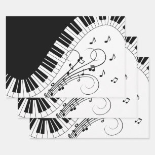 Feuille De Papier Cadeau Piano Keyboard Music Design  