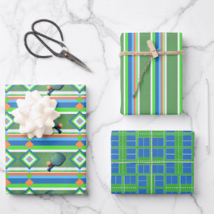 Feuille De Papier Cadeau Pickleball Été, Pickleball Fête à thème