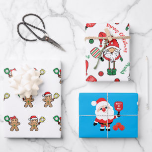 Feuille De Papier Cadeau Pickleball 🎅 🎁 Joyeux Enveloppement de Noël