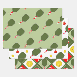 Feuille De Papier Cadeau Pickleball Noël cadeau de vacances