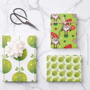 Feuille De Papier Cadeau Pickleball vert 🎅 🎁 Joyeux Noël