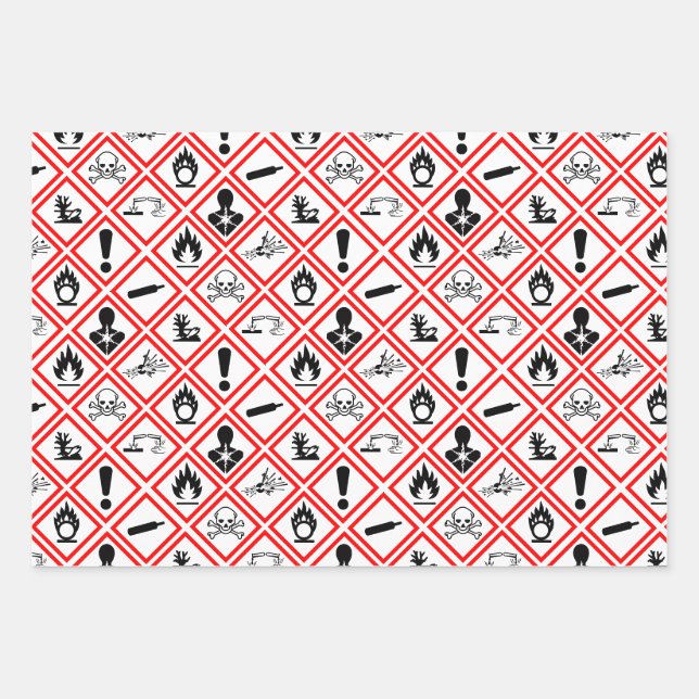 Feuille De Papier Cadeau Pictogrammes de danger d'Osha (Devant)
