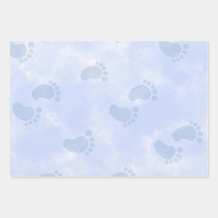 Feuille De Papier Cadeau Pieds de bébé