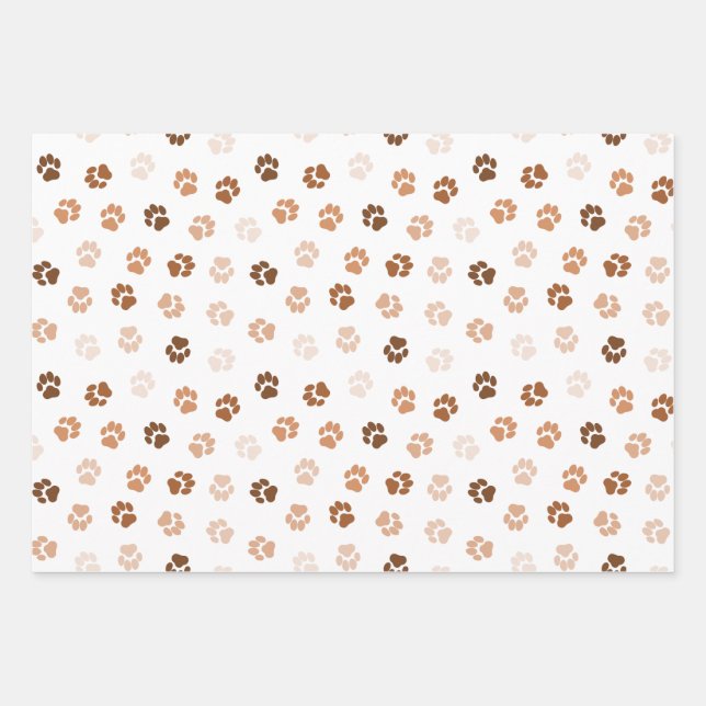 Feuille De Papier Cadeau Pieds de chien (Devant)