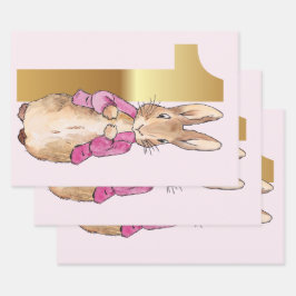 Feuille De Papier Cadeau Pierre le lapin 1er anniversaire 