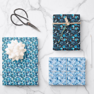 Feuille De Papier Cadeau Pierres précieuses bleues