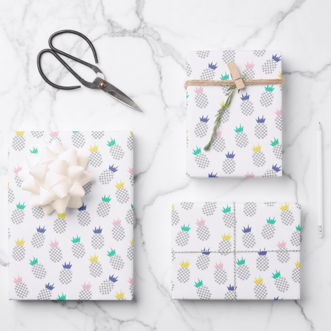 Feuille De Papier Cadeau Pineapples (Recto)