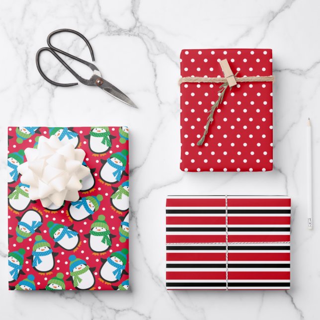 Feuille De Papier Cadeau Pingouin (Recto)