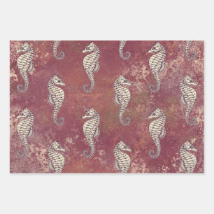 Feuille De Papier Cadeau Pink avec White Sehorse