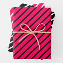 Pink, Black & White Striped