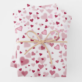Feuille De Papier Cadeau Pink Lovely Hearts Pattern