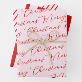 Feuille De Papier Cadeau Pink Red Classic Stripes