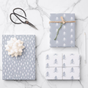 Feuille De Papier Cadeau Pins esquissés Coordination des vacances
