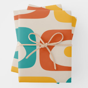 Feuille De Papier Cadeau Piquet moderne du milieu du siècle Motif Abstrait