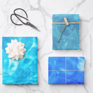 Feuille De Papier Cadeau Piscine aquatique Amusement   Bleu   Filtres  