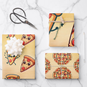 Feuille De Papier Cadeau Pizza Fun