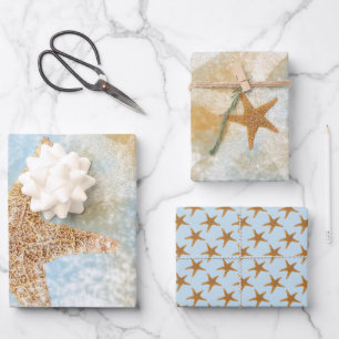 Feuille De Papier Cadeau Plage côtière de Starfish Océan