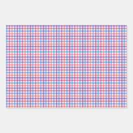 Feuille De Papier Cadeau Plaid, Christmas Trees, & Green Dash, 3-Pack Matte