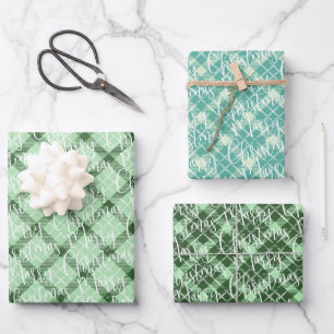 Feuille De Papier Cadeau Plaque de tartan vert Sage