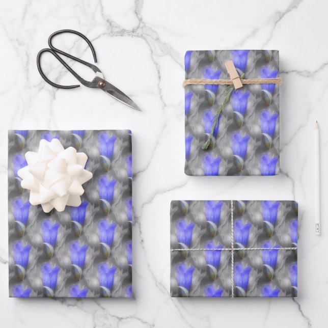 Feuille De Papier Cadeau Plaques Blue Gentian (Recto)