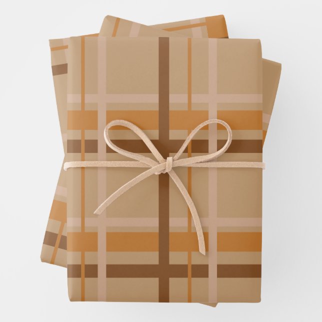 Feuille De Papier Cadeau Plat automnal (En situation)