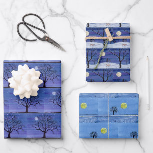 Feuille De Papier Cadeau Pleine lune