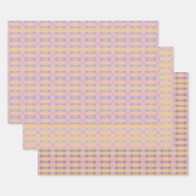Feuille De Papier Cadeau Plum Peach et Lilac (Lot)