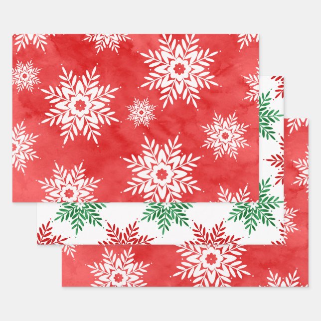 Feuille De Papier Cadeau Pneumatiques Abstraits rouges et verts (Lot)