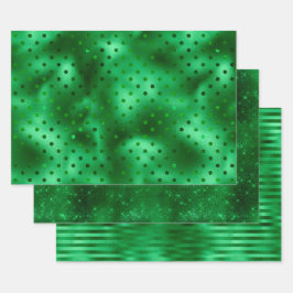 Feuille De Papier Cadeau Point Polka vert