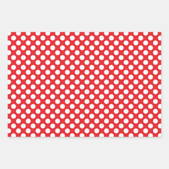 Feuille De Papier Cadeau Pointe blanc et rouge (Devant)