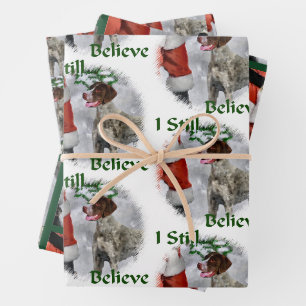 Feuille De Papier Cadeau Pointeur court allemand Noël