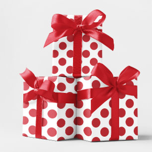 Feuille De Papier Cadeau Points blancs et rouges