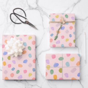 Feuille De Papier Cadeau Points de bonbon