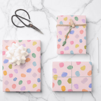 Feuille De Papier Cadeau Points de bonbon