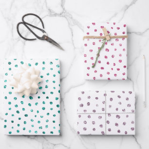 Feuille De Papier Cadeau Points de Parties scintillant rose pourpre
