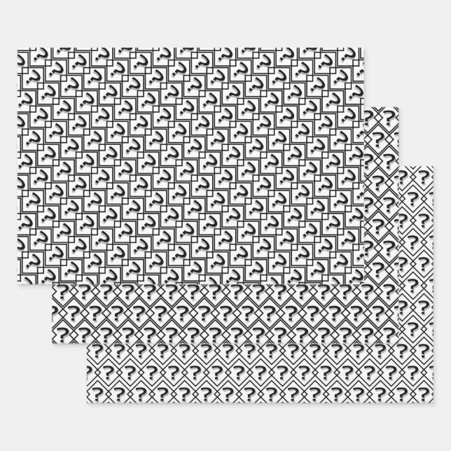 Feuille De Papier Cadeau Points D'Interrogation Pour En Faire Un Curieux (Lot)