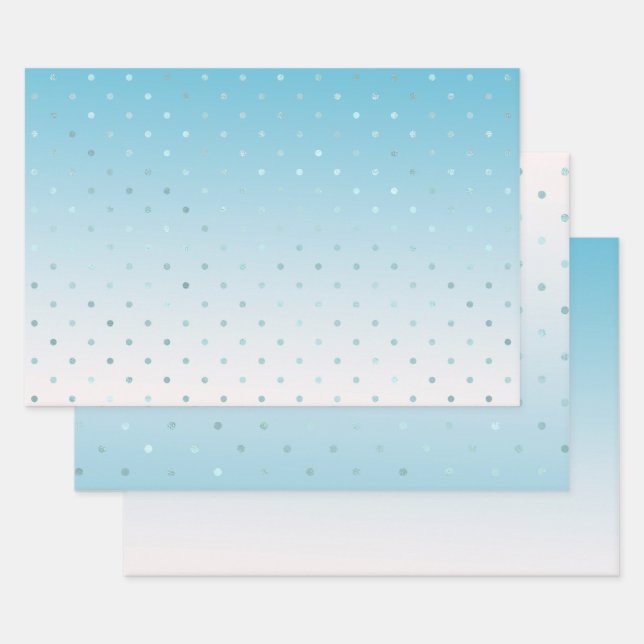 Feuille De Papier Cadeau Points Glam Girly Aqua (Lot)
