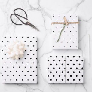 Feuille De Papier Cadeau Points Noirs Et Blancs