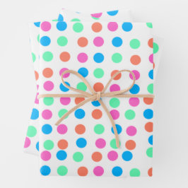 Feuille De Papier Cadeau Points Pastel Printemps