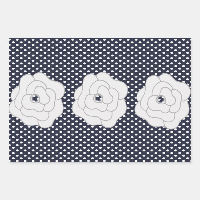 Feuille De Papier Cadeau Pois, Chouettes et Ballerinas (Devant)
