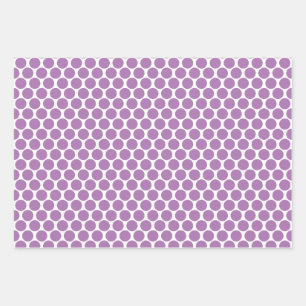Feuille De Papier Cadeau pois en rose, bleu et lavendar