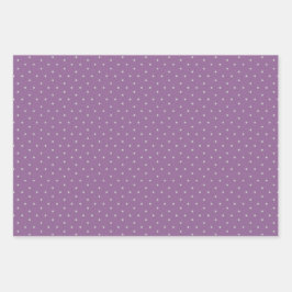 Feuille De Papier Cadeau Pois gris sur Arrière - plan pourpre