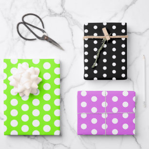 Feuille De Papier Cadeau Pois Perky Motif Couleurs vives