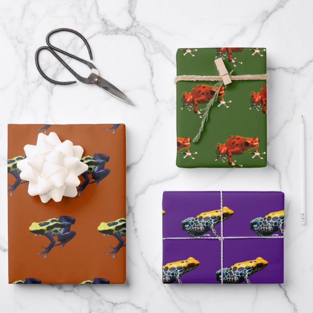 Feuille De Papier Cadeau Poison grenouilles (Recto)