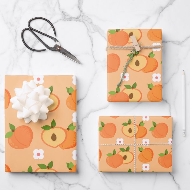 Feuille De Papier Cadeau Poisson esthétique Fruit Nourriture Marguerite (Recto)