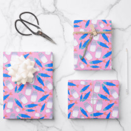Feuille De Papier Cadeau Poisson Et Sel