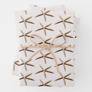 Feuille De Papier Cadeau Poisson étoilé bleu crème