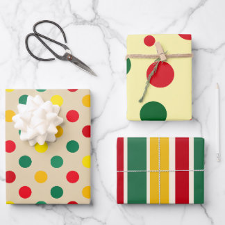 Feuille De Papier Cadeau Polka Point et Rayures Joyeuses pour Tous les Âges